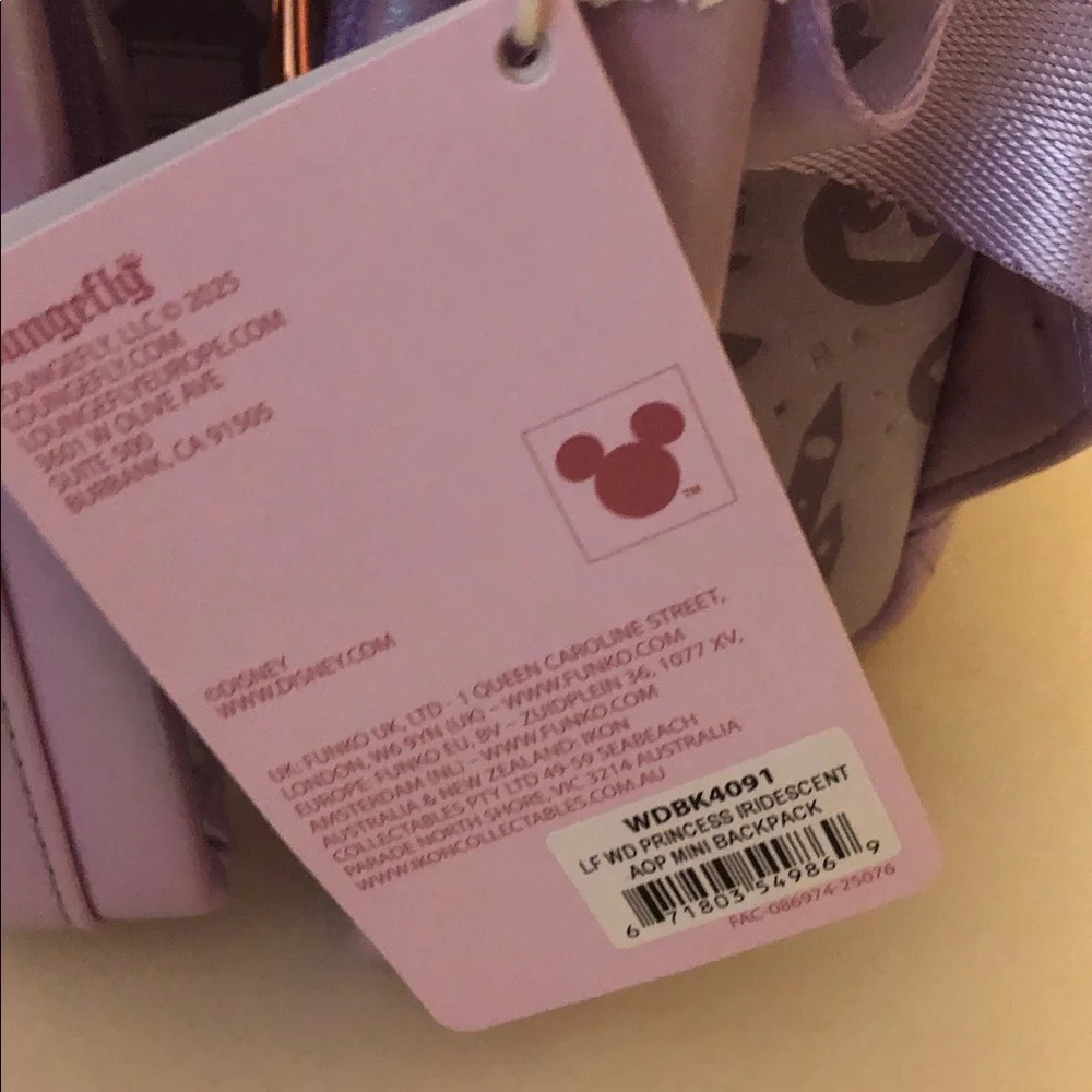 Loungefly Disney Princess iridescent all over print  Backpack Hard Tag New!